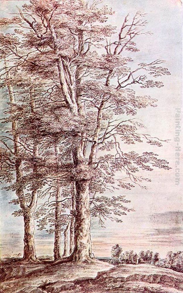 Lucas Van Uden Landscape with Tall Trees